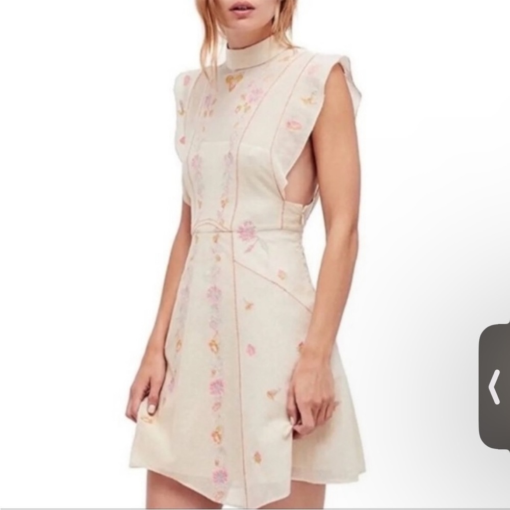 New! Free People Riviera Embroidered Mesh Dress SZ 6 NWT